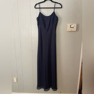 Dark blue prom dance sequin dress Chelsea Nites